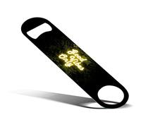 NEON Designs Décapsuleur à lame de barre de jungle - Décapsuleur de bière peinture néon avec imprimé feuilles tropicales | Lame de bar pour maison, pub, accessoires de bar personnalisés et cadeaux de