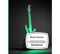 Neon Electric Guitar Notebook: Music Lover Journal for Musicians, Guitar Players, Songwriting & Practice Log Book (College Ruled, 7.5 x 9.25)