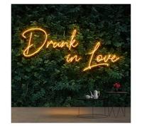 Néon Enseignes lumineuses Decor Drunk In Love Enseigne Au Néon LED Lumière Pour Chambre Mariage Anniversaire Saint Valentin Fête Restaurant Décoration Murale Extérieure 45cmx24cm(Orange,Blue,Green,Sil