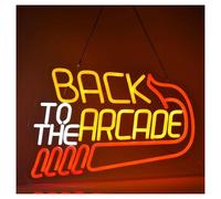 Néon Enseignes lumineuses Decor Enseigne Au Néon Back To The Arcade Lumière LED À Intensité Variable Pour Décoration Murale Pour Hôtel Pub Café Bar Art Des Cavernes Illuminé 35.4cm×25cm