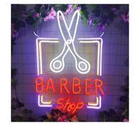 Néon Enseignes lumineuses Decor Enseigne Au Néon "Barber Shop" Lumière LED Pour Salon De Coiffure Décoration Murale Pour Salon Coiffure Décoration Salon De Beauté Commerciale 28cm×42cm