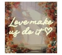 Néon Enseignes lumineuses Decor Enseigne Au Néon Love Makes Us Do It Pour Décoration Murale, Salle De Mariage, Lampe USB À Intensité Variable 42x20cm(C)