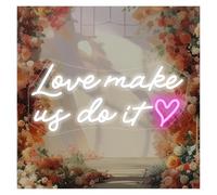 Néon Enseignes lumineuses Decor Enseigne Au Néon Love Makes Us Do It Pour Décoration Murale, Salle De Mariage, Lampe USB À Intensité Variable 42x20cm(B)