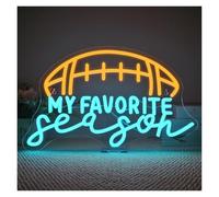 Néon Enseignes lumineuses Decor Enseigne Au Néon My Favorite Season Football À Intensité Variable Pour Rugby, Sport, Fête, Université, Maison, Bureau, Décoration Murale, 42cmx26cm