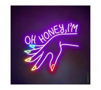 Néon Enseignes lumineuses Decor Enseigne Au Néon "Oh Honey I'm" Lampes Arc-en-ciel À Intensité Variable, Toile De Fond Du Mois De La Fierté, Décoration De Magasin, 43х38cm(C)