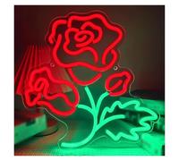 Néon Enseignes lumineuses Decor Enseigne Au Néon Rose Rouge, USB, À Intensité Variable, Romantique, Pour La Maison, Le Magasin, Les Fêtes, Les Mariages, Décoration Murale,33х33cm