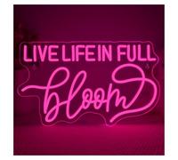 Néon Enseignes lumineuses Decor Enseigne Lumineuse Au Néon Live Life In Full Alimentée Par USB, Rose Rouge, Idéale Pour Les Cafés, Les Boutiques, Les Clubs, Les Fêtes 25cmx42cm