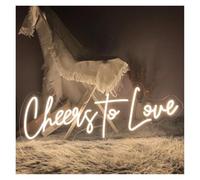 Néon Enseignes lumineuses Decor Enseigne Lumineuse Cheers To Love À Intensité Variable Pour Mariage, Anniversaire, Restaurant, Boutique, Décoration De Chambre, 50cmx17.5cm(Warm white)