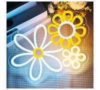 Néon Enseignes lumineuses Decor Enseigne Lumineuse En Forme De Fleur Faite À La Main, Alimentée Par USB, Idéale Pour Une Boutique De Desserts Ou Une Chambre D'enfant 34cm×33.6cm