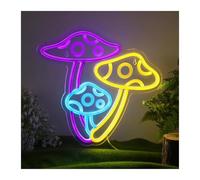 Néon Enseignes lumineuses Decor Enseigne Lumineuse LED Champignon Au Néon, Alimentée Par USB, Idéale Pour Une Chambre De Fille, Une Fête, Une Salle De Jeux Ou Comme Décoration 33cmх30cm