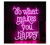Néon Enseignes lumineuses Decor Enseigne Lumineuse LED Do What Makes You Happy À Intensité Variable Pour Chambre À Coucher, Maison, Mariage, Décoration Murale, 42cmx32cm