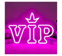 Néon Enseignes lumineuses Decor Enseigne Lumineuse LED VIP Alimentée Par USB, Intensité Variable, Pour Salon VIP, Décoration Murale, Bar, Club, Hôtel, Fête, 32.5cmх23cm