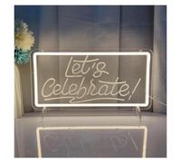 Néon Enseignes lumineuses Decor Enseigne Lumineuse Let's Celebrate À Intensité Variable Par USB Pour Festival Anniversaire, Des Fiançailles Mariage Ou Une Fête 40cmx20cm(Warm White)
