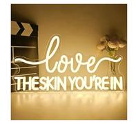 Néon Enseignes lumineuses Decor Enseigne Lumineuse Love The Skin You're In À Intensité Variable Pour Spa Salon De Beauté Soins De La Peau Épilation Esthéticienne Décoration 41.5cmx21.9cm