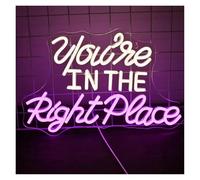 Néon Enseignes lumineuses Decor Enseigne Lumineuse You're In The Right Place À Intensité Variable Pour Fêtes Salons De Beauté Magasins Décorations Murales, 41cm X 27cm