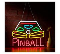 Néon Enseignes lumineuses Decor Enseignes Au Néon "Pinball" À Intensité Variable, Alimenté Par USB, Pour Chambre À Coucher, Salon, Fête, Décoration Murale 33.02cm×38.1cm