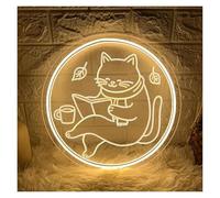 Néon Enseignes lumineuses Decor Panneau LED En Forme De Chat, Lumière Néon À Intensité Variable, Pour Décoration Murale, Fête, Club, Bar, Salle De Jeux, Bureau, Esthétique, 35cm×35cm