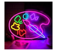 Néon Enseignes lumineuses Decor Panneau Néon Avec Palette De Peinture Pour Mur Studio Salle De Dessin Lumière LED Décor Esthétique Pour Porte Chambre À Coucher Salon, 35.6cm×25.9cm