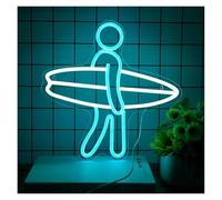 Néon Enseignes lumineuses Decor Panneau Néon De Planche De Surf Alimenté Par USB, Panneau Mural De Surf À Intensité Variable, Pour Chambre À Coucher, Bar, Fête, Décoration Murale 35cm×35cm
