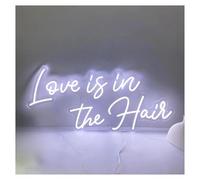 Néon Enseignes lumineuses Decor Panneau Néon LED Love Is In The Hair Alimenté Par USB Pour Salon De Coiffure, Hôtel, Boutique, Salon De Beauté, Décoration Murale Esthétique 41cmx20cm(Blanc)
