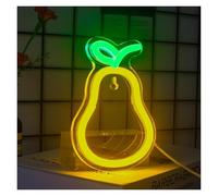 Néon Enseignes lumineuses Decor Panneau Néon Pêche Fruit Poire Piment Lumière LED Alimenté Par USB Mignon Décor Néon Avec Interrupteur Pour Bar Hôtel Fête Jeu Enfants Signe Illuminé(10.5cmx15cm)