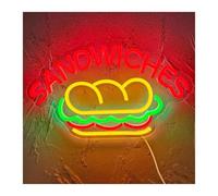 Néon Enseignes lumineuses Decor Panneau Néon Sandwich Pour Décoration Murale, Lumière Alimentaire Pour La Maison, La Cuisine, Le Restaurant, La Restauration Rapide, La Fête