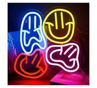 Néon Enseignes lumineuses Decor Panneau Néon Smiley Faces, Décor Mural Lumière Pour La Maison, La Chambre À Coucher, La Fête, Le KTV, Le Bar LED Néon Signe 33CmX32Cm