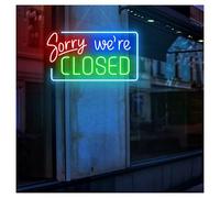 Néon Enseignes lumineuses Decor Panneau Néon Sorry We're Closed, Come In We're Open Adapté À La Décoration Murale D'un Magasin Ou D'un Restaurant 32cmx57cm(F)