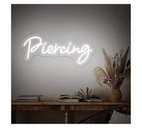 Néon Enseignes lumineuses Decor "Piercing" LED Néons Alimenté Par USB Mural Pour Studios De Tatouage Salons De Beauté Signe D'affaires 19.7cmx49cm