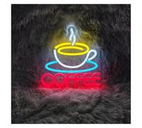 Néon Enseignes lumineuses Decor Signe Néon Led Café Alimenté Par USB, Esthétique Pour Décoration Murale, Salle De Fête, Café, Anniversaire, Lumière Artistique Faite À La Main, 33.2cmX32cm