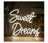 Néon Enseignes lumineuses Decor Sweet Dreams Enseigne Au Néon Lettre LED Lumière Pour Chambre À Coucher Fête De Mariage Bar Club Mariage Décoration Murale Lampe USB 38cm×32cm(Warm White)