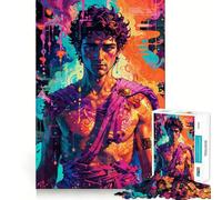 Neon Euphoria︰ Dionysus Unleashed Puzzles 1000 Pièces Adultes Cadeau Améliore la Mémoire Calme et Calme Bords Tranchants Cadeau Artistique (50x75cm)