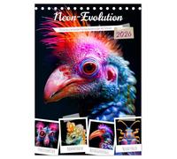 Neon-Evolution - Fluoreszierende Fantasietiere der KI-Welt (Tischkalender 2026 DIN A5 hoch), CALVENDO Monatskalender: Glimmende Kreaturen: Neon-Evolution im Fokus