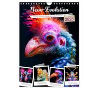 Neon-Evolution - Fluoreszierende Fantasietiere der KI-Welt (Wandkalender 2026 DIN A4 hoch), CALVENDO Monatskalender: Glimmende Kreaturen: Neon-Evolution im Fokus