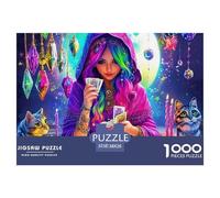 Néon Fortune Teller 1000 Pièces Puzzle pour Adultes Jeux De Défi Familial Puzzle Anti-Stress Entraîner La Mémoire du Cerveau pour Décorations Familiales 38x26cm/1000pcs