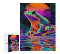 Neon Frog Reflections-1 Puzzle 1000 Pièces Educa Jouet en Bois Cadeau Unique Décoration Intérieure Jeu Éducatif Challenge Toy Adultes Et Enfants À Partir De 14 Ans 500 PCS