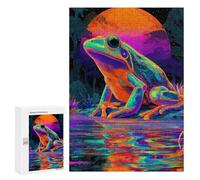 Neon Frog Reflections-1 Puzzle 1000 Pièces Educa Jouet en Bois Cadeau Unique Décoration Intérieure Jeu Éducatif Challenge Toy Adultes Et Enfants À Partir De 14 Ans 300 PCS