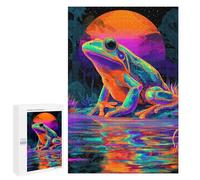 Neon Frog Reflections-1 Puzzle 1000 Pièces Educa Jouet en Bois Cadeau Unique Décoration Intérieure Jeu Éducatif Challenge Toy Adultes Et Enfants À Partir De 14 Ans 1000 PCS