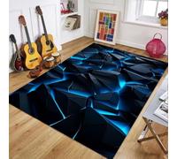 Néon Géométrique Visuel Jeux Vidéo Tapis Chambre Ado Garçon Multicolore Illusion d'optique Fragmenté Géométrie Tapis de sol pour Salle de Jeux Ado Salon Doux et Antidérapant, 100x200 cm, Color 2