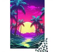 Neon Horizon Rhythms Puzzle Adulte De 1000 Pièces, 52x38cm/1000pcs, Carton Blanc pour Un Tri Plus Propre; Défi À Relever Seul Ou À Plusieurs