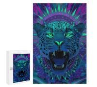 Neon Jaguar Art Print Puzzle 1000 Pièces Educa Jouet en Bois Cadeau Unique Décoration Intérieure Jeu Éducatif Challenge Toy Adultes Et Enfants À Partir De 14 Ans 1000 PCS