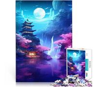 Néon Japonais Traditionnel Puzzles de 1000 pièces pour Adolescents Défi Difficile Car C'est Un pour Toute la Famille 38x26cm