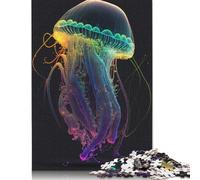 Neon Jellyfish V1 Puzzle 1000 Pièces Educa Jouet en Bois Divertissement Créatif De l'art De La Décoration Jeu Éducatif Challenge Toy Adultes Et Enfants À Partir De 14 Ans 1000pcs (38x26cm)