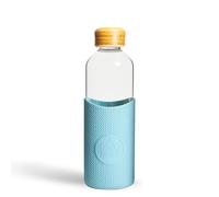 Neon Kactus Bouteille d'eau en verre | Bouteille d'eau transparente réutilisable fabriquée en verre borosilicate | Pour boissons chaudes et froides | Durable, étanche, antidérapante et passe au