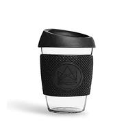 Neon Kactus Gobelet Verre Borosilicate Isotherme Soufflé à la Main, Tasse à Café Réutilisable avec Couvercle Silicone de Qualité Alimentaire et Revêtement Thermique, Tasse de Voyage verre Recyclable.