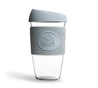 Neon Kactus Gobelet Verre Borosilicate Isotherme Soufflé à la Main, Tasse à Café Réutilisable avec Couvercle Silicone de Qualité Alimentaire et Revêtement Thermique, Tasse de Voyage verre Recyclable.