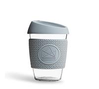 Neon Kactus Gobelet Verre Borosilicate Isotherme Soufflé à la Main, Tasse à Café Réutilisable avec Couvercle Silicone de Qualité Alimentaire et Revêtement Thermique, Tasse de Voyage verre Recyclable.