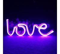 Néon LED Avec Sign Décoratif LOVE Violet Rêveur Adapté Pour La Confession Demande En Mariage Décoration Mariage l'interrupteur D'éclairage D'ambiance Nocturne Contrôlable Et Réglable