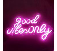NEON LED Light, dekorative Wand-Leuchte, good vibes only pink, approx. 42 x 24 x 2 cm