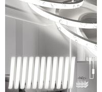 Neon LED Strip Outdoor 2 m,Silicone Neon LED Strip 220 V Outdoor Waterproof Fireproof IP65 DIY Flexible LED Strip Cool White 6000 K Cut to Size 120 LEDs/m with Power Supply